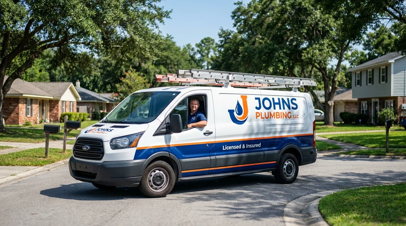 Johns Plumbing LLC service van in New Prague, MN