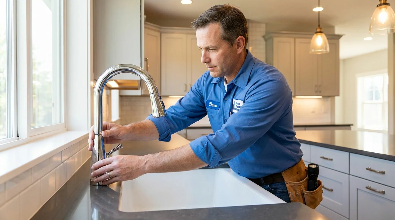 Kitchen faucet installation by Johns Plumbing LLC in New Prague