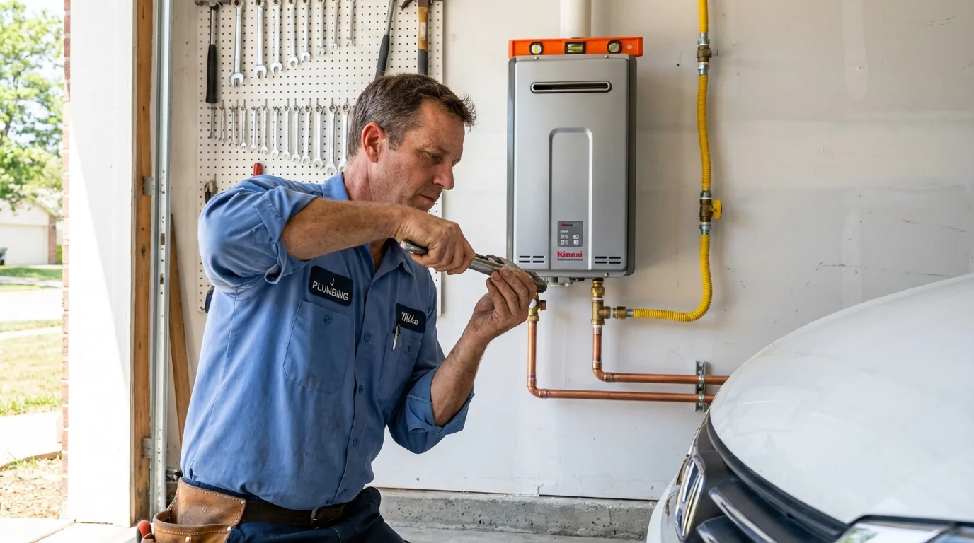 Tankless water heater installation by a Johns Plumbing LLC plumber in New Prague